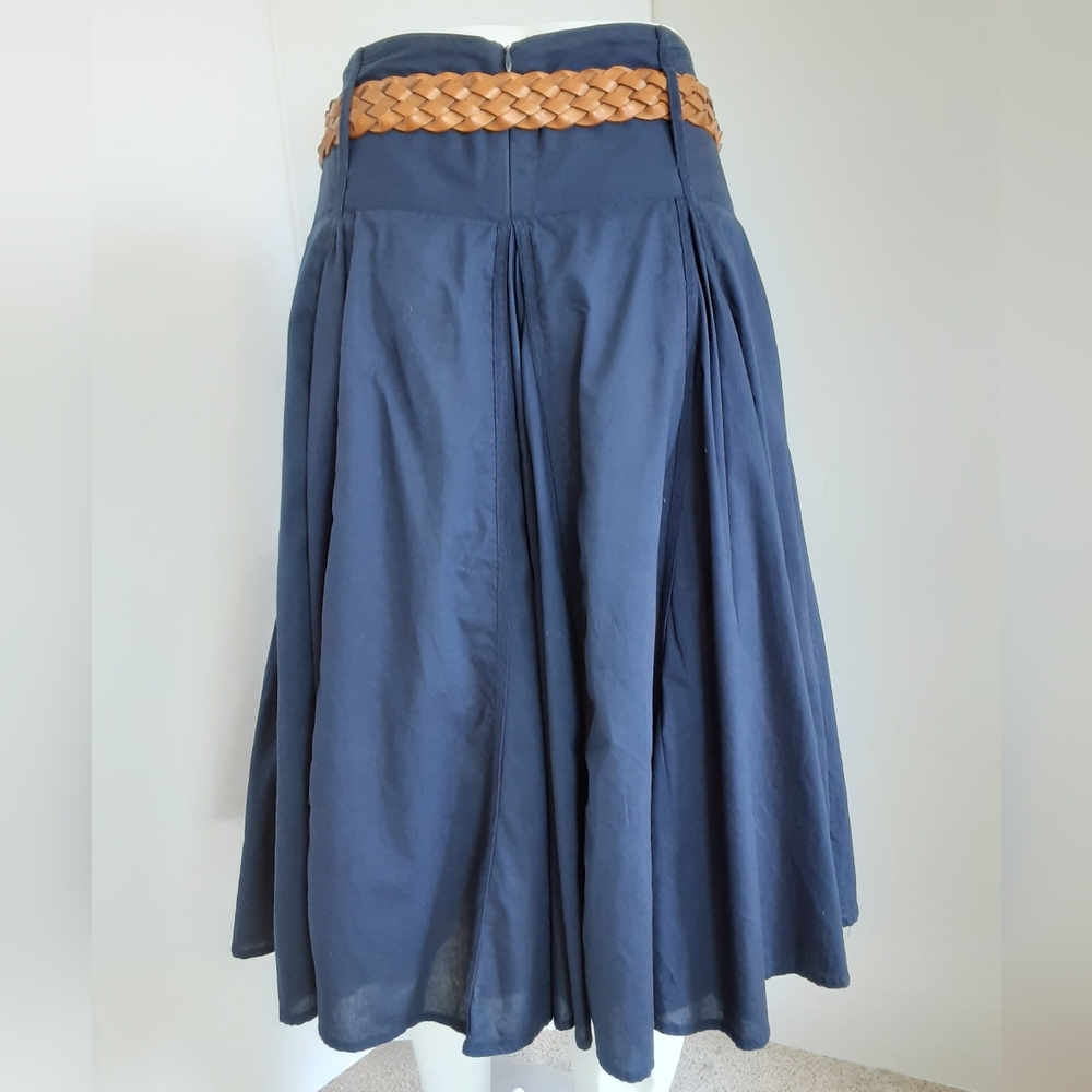 For the Republic 100% Cotton Navy Flare Circle Shaker Pleated Skirt Sz 6 - Y2K - Picture 6 of 13
